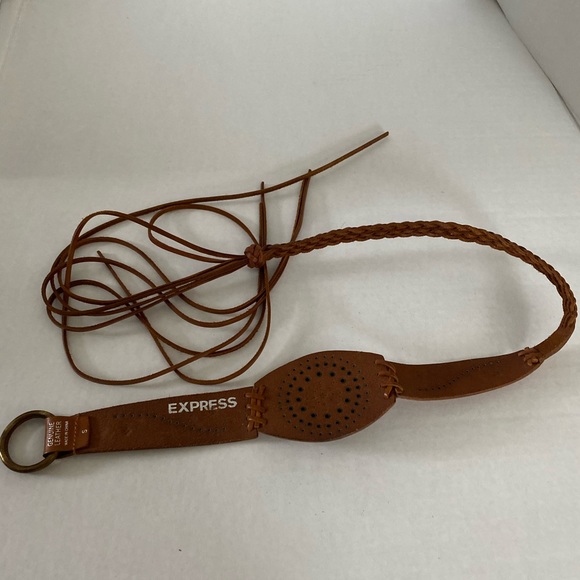 Express Bohemian Brown Leather Belt size Small - Picture 16 of 16